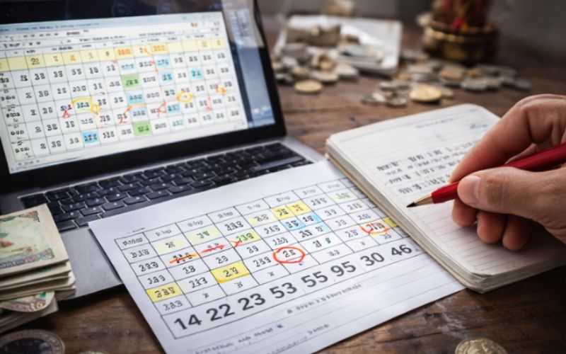Bảng số lô đề được khoanh để dự đoán kết quả XSMB